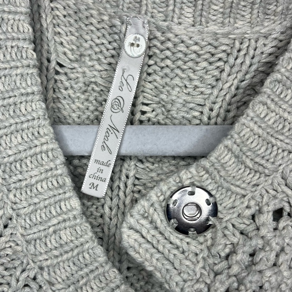 Leo & Nicole Open Front Cable Knit Cardigan Sweater – Size M - Picture 3 of 6